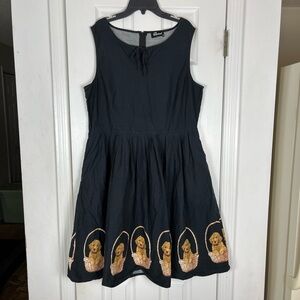 Revival Retro Pinup Fit & Flare Puppy In A Basket Dress